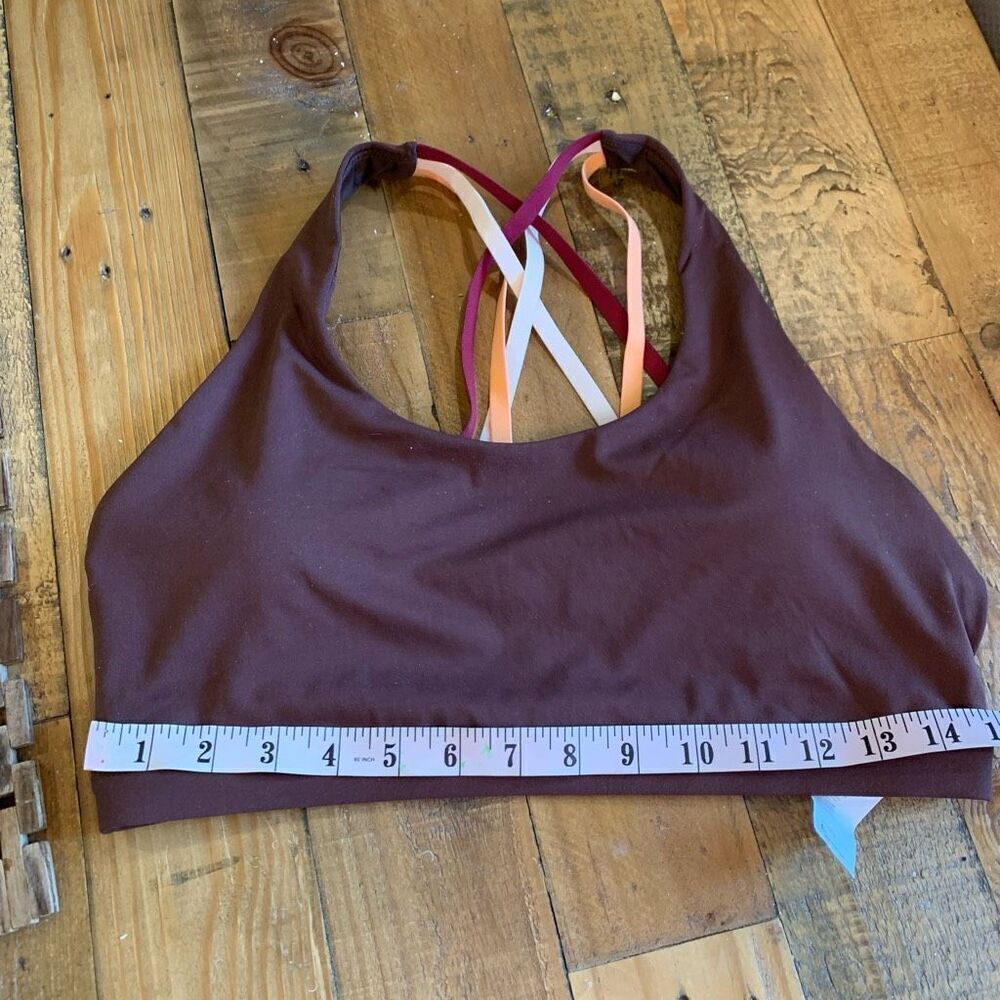 Fabletics Boost Medium Impact Sports Bra Brown Maroon Pink Melon Size Lg NWOT - Picture 11 of 13